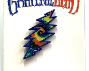 The Grateful Dead Tie-Dye Lightning Bolt Pin [Metal/Enamel] Memorabilia Logo Lapel Pins Pinback