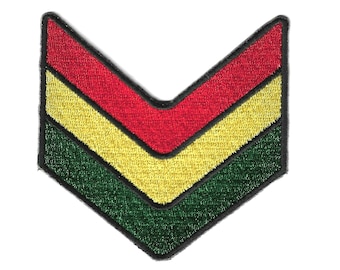 Reggae & Rasta Chevron Insignia Patch [Embroidered] Emblem Symbol Badge Chevrons Patches