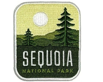 Sequoia National Park - Patch [Trees] Embroidered Memorabilia Art Applique Logo Emblem NPS Parks Service Camp Camper Camping Outdoors Hiking