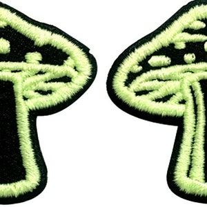 Glow In the Dark Mushroom Patch Embroidered Emblem Symbol Badge Insignia Patches image 3