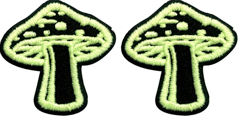 Glow In the Dark Mushroom Patch Embroidered Emblem Symbol Badge Insignia Patches image 3