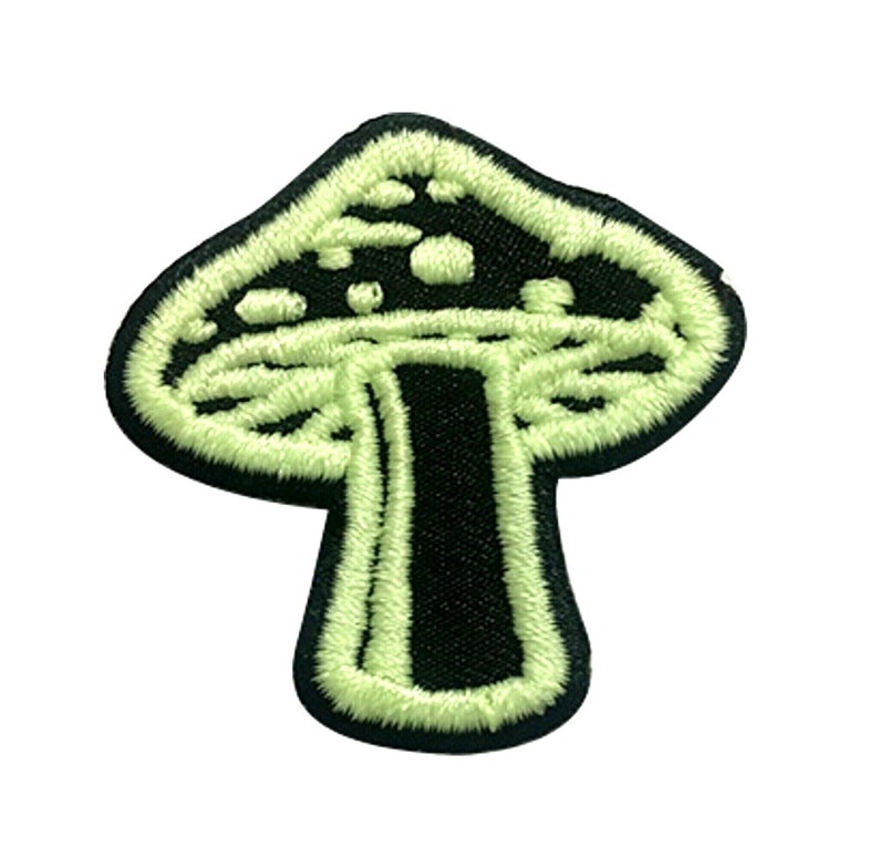 Glow In the Dark Mushroom Patch Embroidered Emblem Symbol Badge Insignia Patches image 1