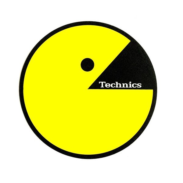Technics Tecman Logo Yellow on Black Slipmat Vinyl Record LP 12-inch Slip Mat