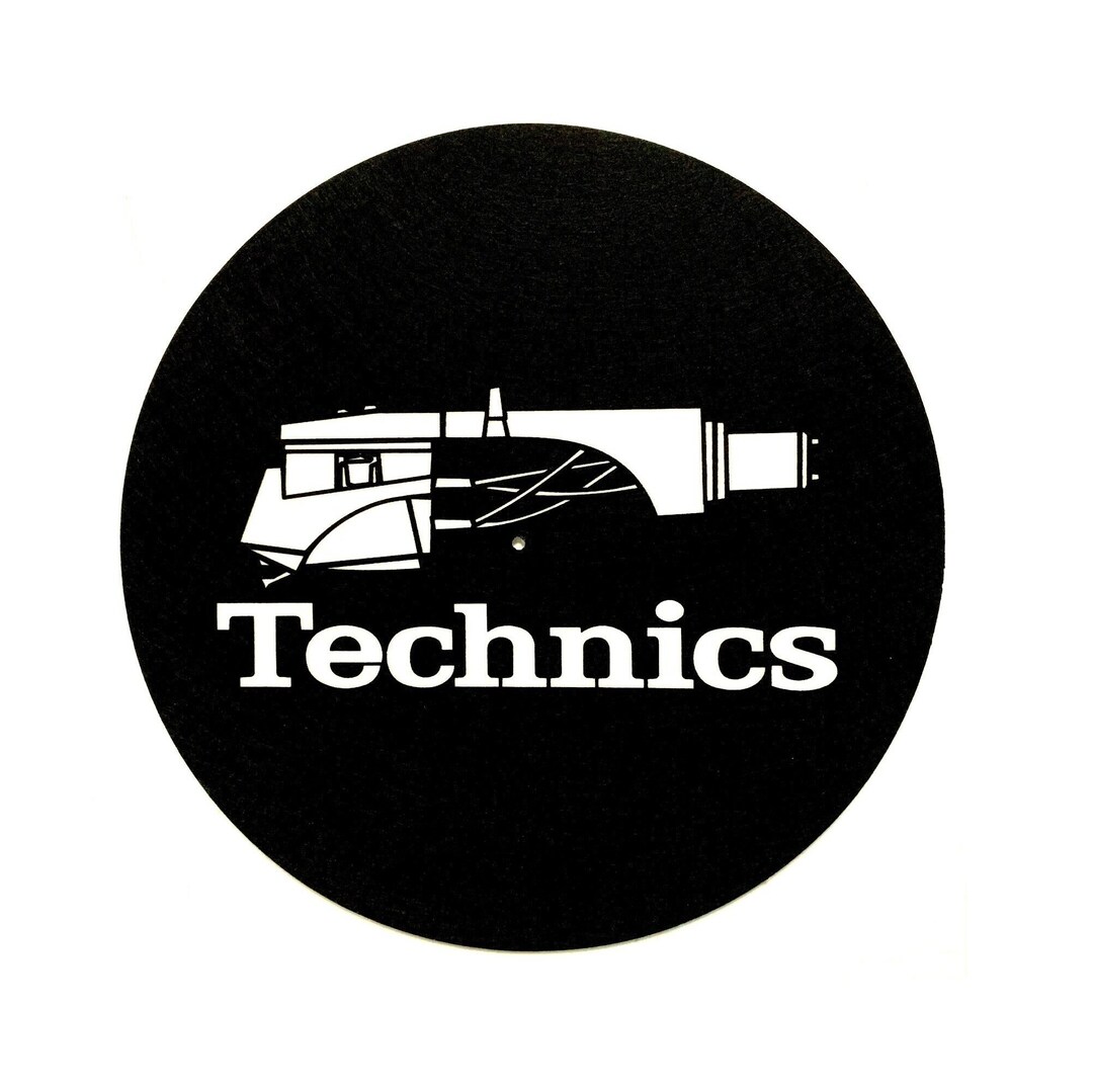 Technics Headshell Logo White on Black Slipmat Vinyl Record LP 12inch