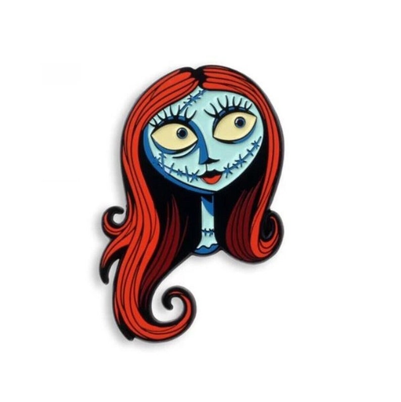 Jack Skellington and Sally The Nightmare Before Christmas Lapel Pin Metal Enamel Tim Burton Movie image 3