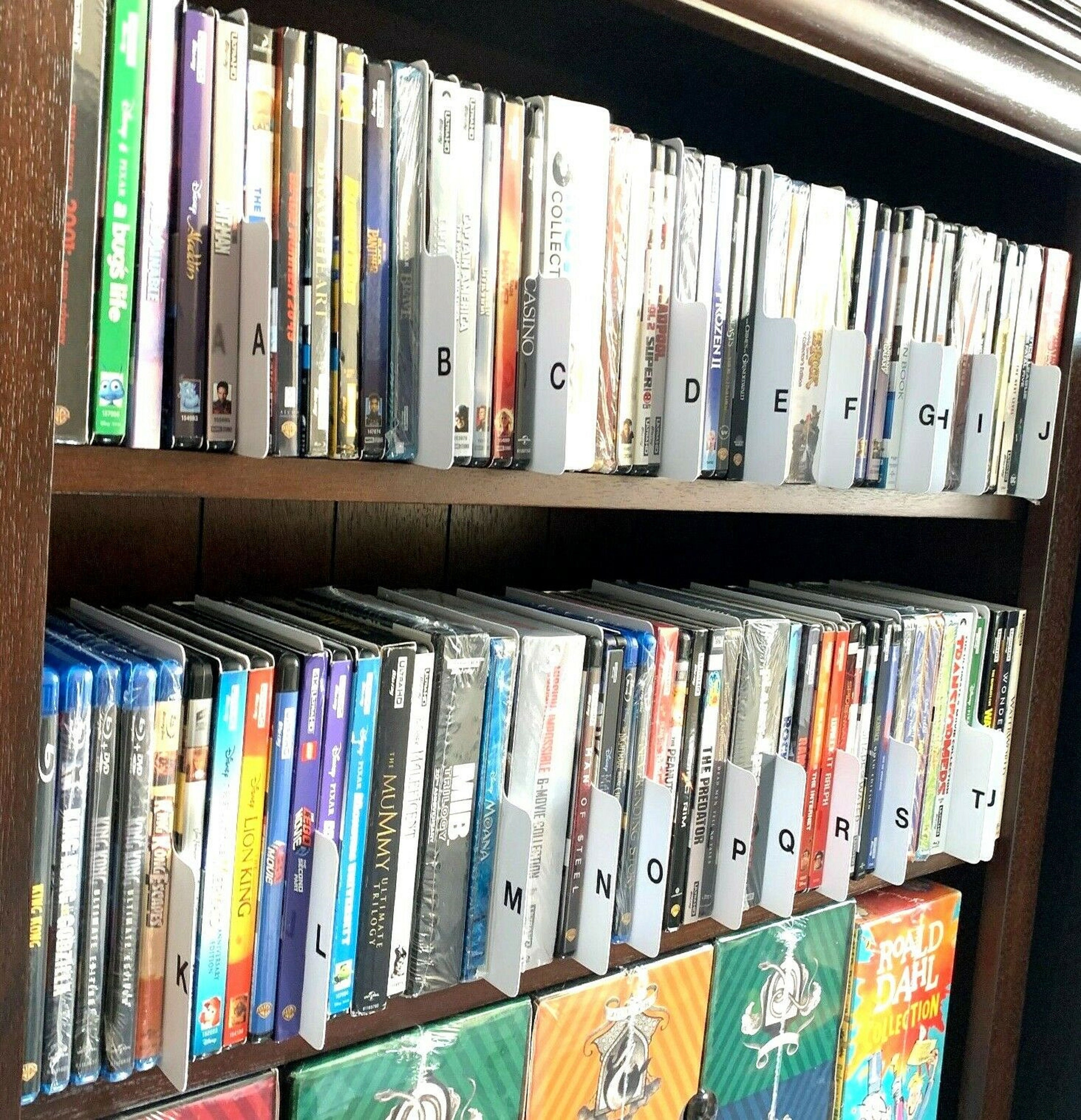 A to Z 4K Bluray DVD Dividers White w/ Black Vinyl DieCut Etsy