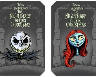 Jack Skellington and Sally The Nightmare Before Christmas Lapel Pin Metal Enamel Tim Burton Movie