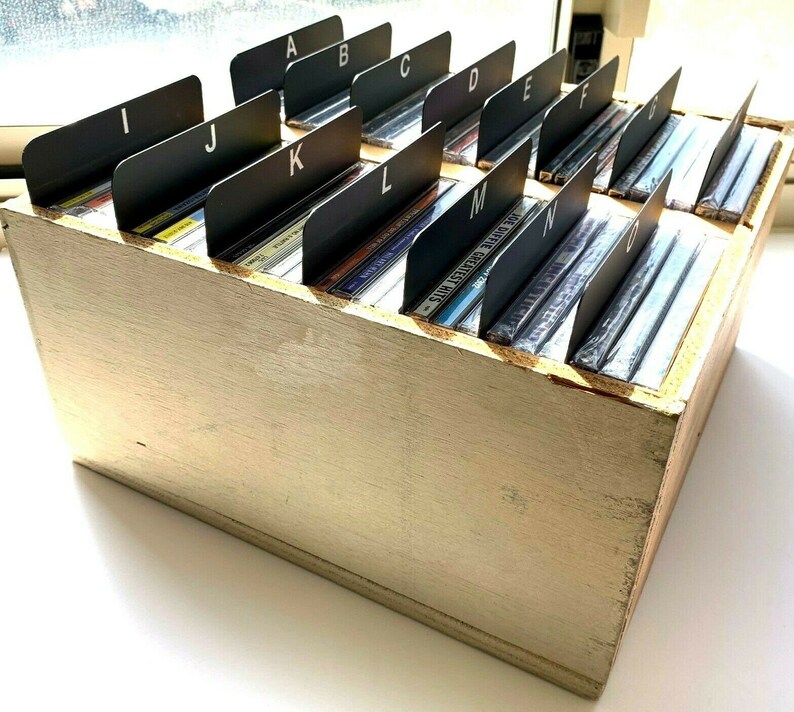 A to Z Black CD Dividers with White Vinyl DieCut Alphabetical Etsy