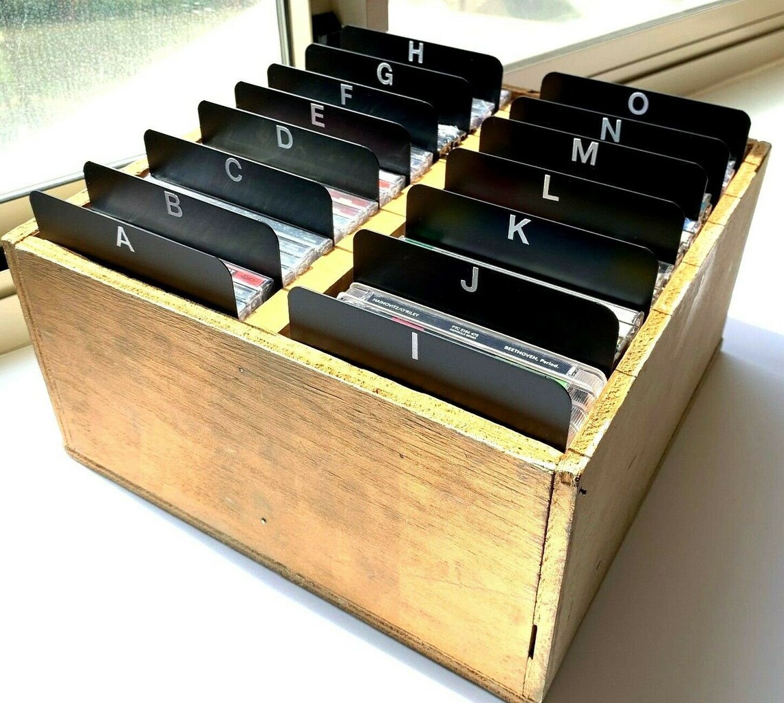 A to Z Black CD Dividers with White Vinyl DieCut Alphabetical Etsy