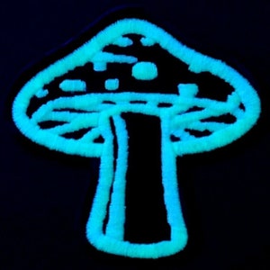 Glow In the Dark Mushroom Patch Embroidered Emblem Symbol Badge Insignia Patches image 2