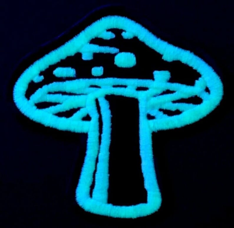 Glow In the Dark Mushroom Patch Embroidered Emblem Symbol Badge Insignia Patches image 2