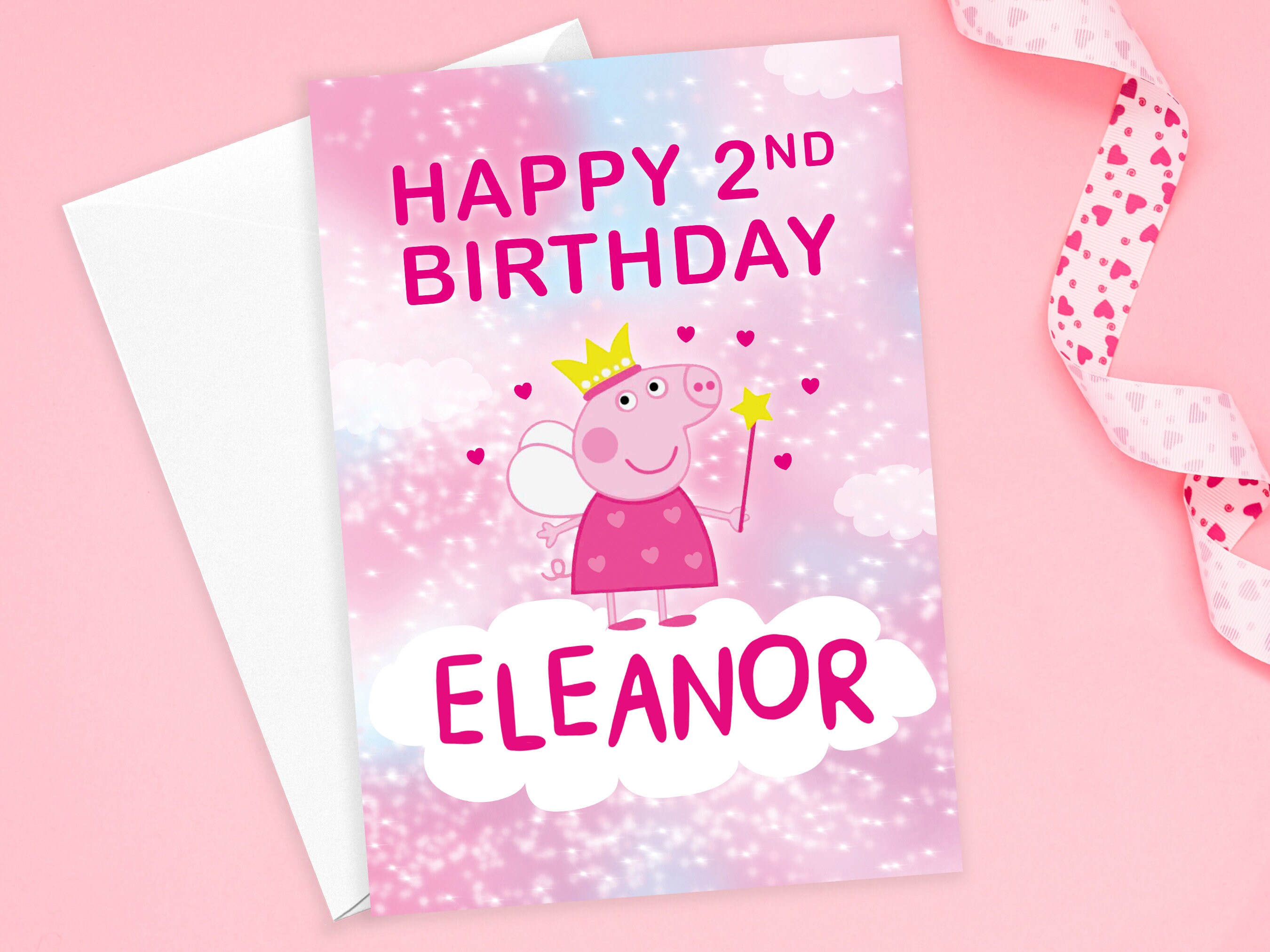 Peppa Pig Personalised Birthday Card Age & Name Kids Cards - Etsy