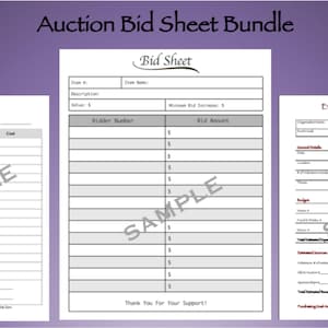 Bid Sheet Bundle
