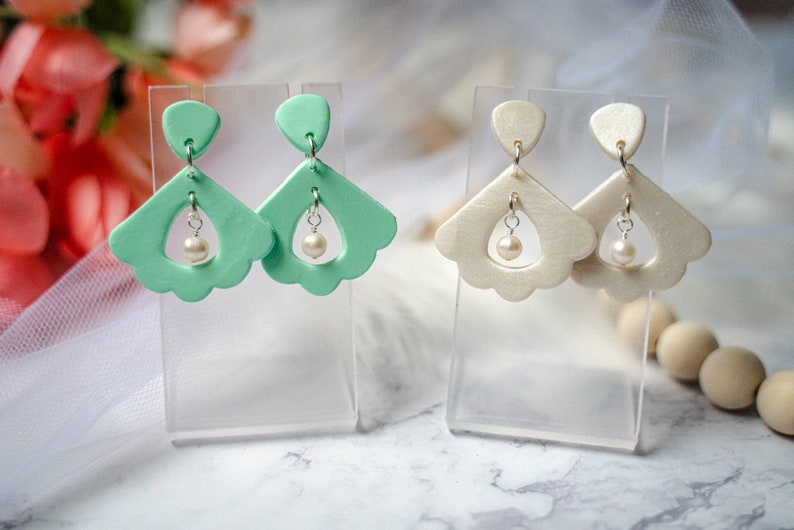 Handmade clay earrings
