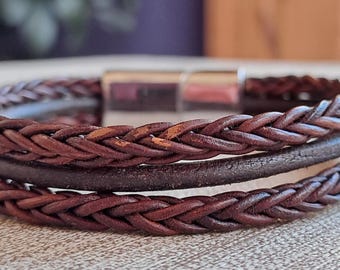 Bracelet en cuir simple – Bracelet unisexe classique | Cadeau pour femmes et hommes