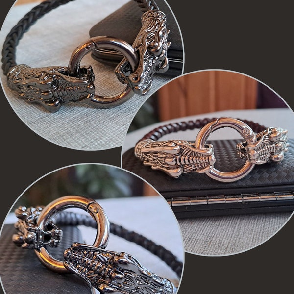 Bracelet en cuir marron avec fermoir anneau différentes tailles : 20,5 + 21,5 cm