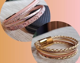 Bracelet femme en or ou rose – moderne et minimaliste – cadeau pour femme ou meilleure amie – idée cadeau bijou