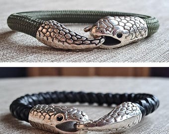 Bracelet enfant tendance avec tête de serpent – cadeau pour garçons et filles, bijou pour enfants à partir de 10 ans, bijou pour la rentrée scolaire.