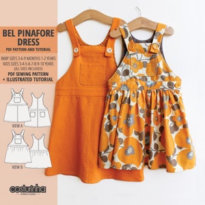 Pinafore dress pattern / PDF sewing pattern / baby and kids sizes / sizes 3 months to 10 years