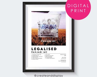 Panjabi MC - Legalizado - DIGITAL - Cartel del álbum / Cartel folk Punjabi / Arte de pared de música india Bhangra