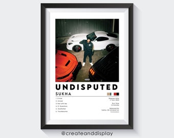 Sukha: póster de álbum indiscutible, póster de canción punjabi, arte de pared de música india Bhangra