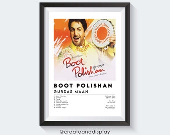 Gurdas Maan – Cartel del álbum Boot Polishan / Arte de pared de música india folclórica / Cartel de la canción Punjabi