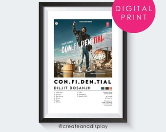 Diljit Dosanjh - Cartel de la carátula del álbum Con.fi.den.tial (descarga digital)