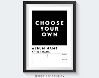 Lámina personalizada para álbum / Póster musical personalizado