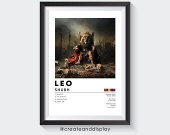 Shubh - Póster del álbum Leo, Póster de la canción punjabi, Arte de pared de música india Bhangra