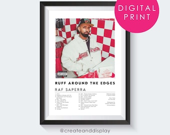 Raf Saperra– Ruff Around The Edges - DIGITAL - Cartel del álbum / Cartel de música folk punjabi /
