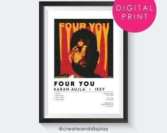 Póster del álbum "Four You" de Karan Aujla - Arte mural musical punjabi (descarga digital)