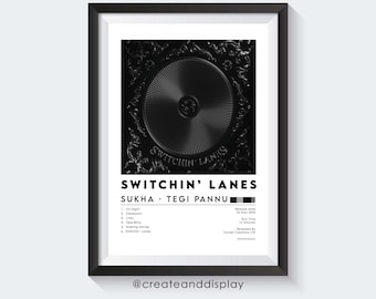 Sukha, Tegi Pannu - Cartel del álbum Switchin Lanes, arte musical punjabi
