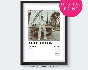 Shubh - Still Rollin - DIGITAL - Cartel del álbum / Cartel de la canción Punjabi / Arte de pared de música india Bhangra