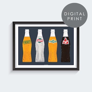 DIGITAL NAVY Desi Sodas Vintage Art Print - Indian Comic Poster - Modern Print Decor