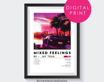 BK, Sentimientos mixtos, DIGITAL, Póster de álbum, Póster de canción punjabi, Arte de pared de música india Bhangra