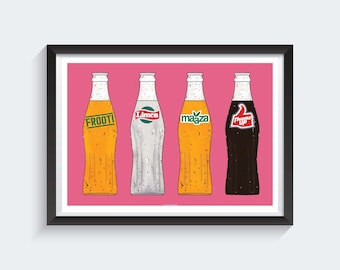 Desi Sodas Vintage Art Print - Indian Comic Poster - Modern Print Decor