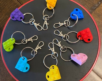 brick heart keychain