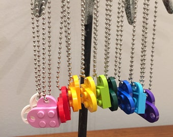 Lego Brick Heart Necklace