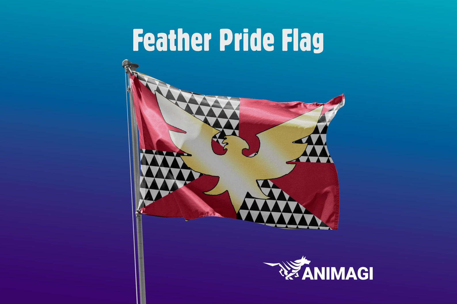 Feather Pride Flag 5'x3' // 1.5mx0.9m 100 Etsy