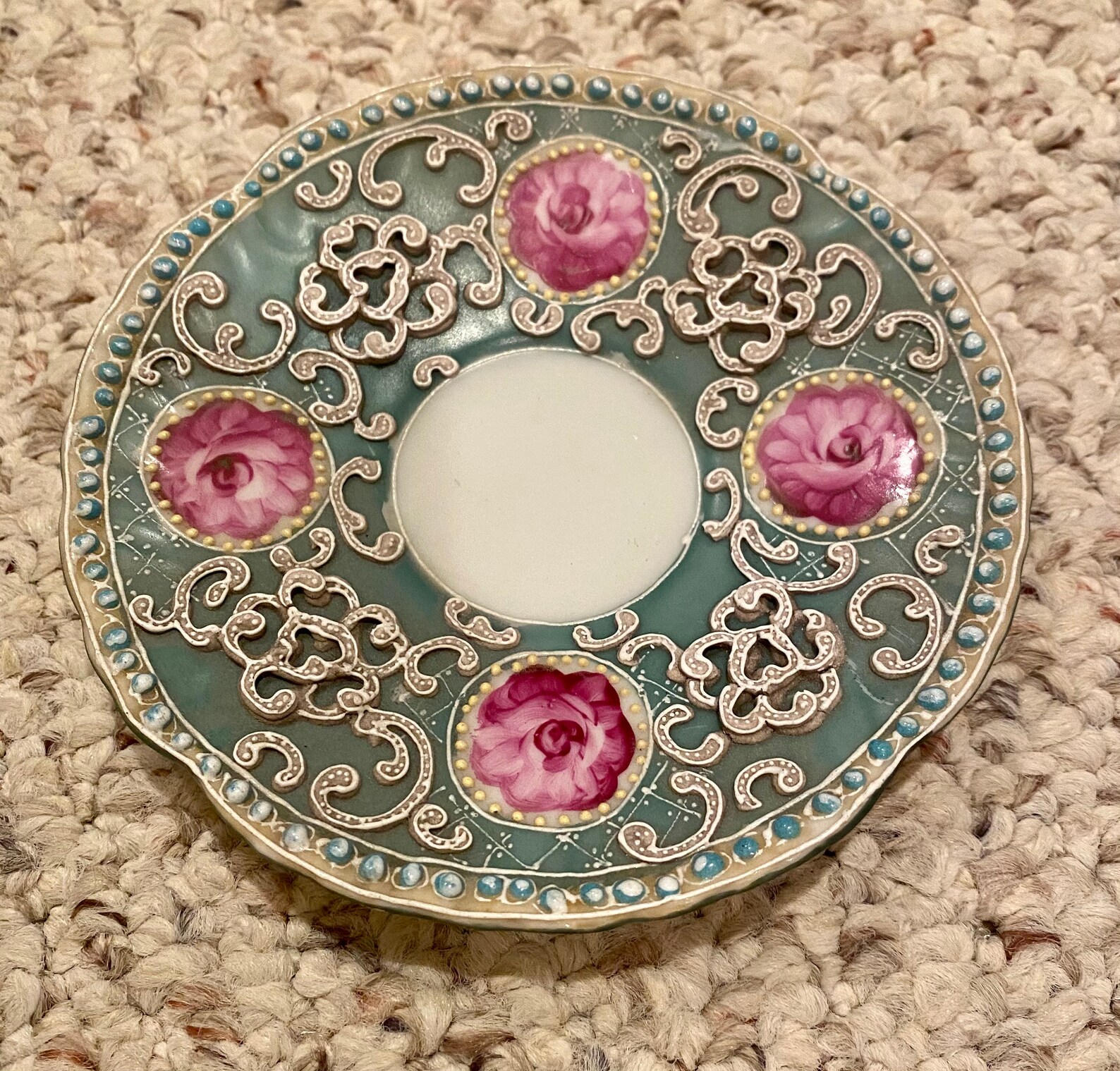 Antique Ornate German Porcelain Plate Etsy