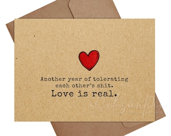 Funny Anniversary Card | Tolerating Each Other, Romantic Gift