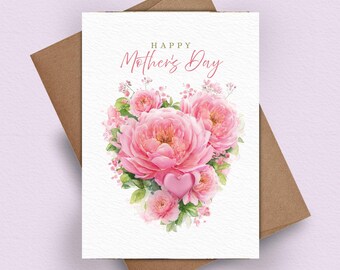 Watercolor Floral Mother's Day Card, Printable 5x7 (Digital Download) 010