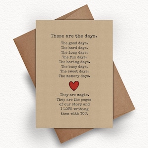 「These are the Days」ラブカード | 記念日、バレンタインデー | 母の日ギフト | 夫からの贈り物 | LA-PR-NP-201
