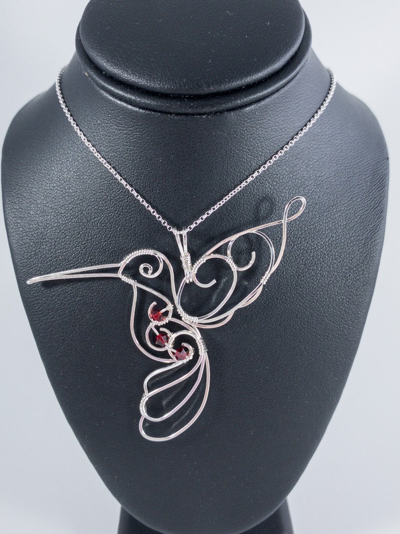 Sterling Silver Wire Wrapped Hummingbird Pendant With Etsy