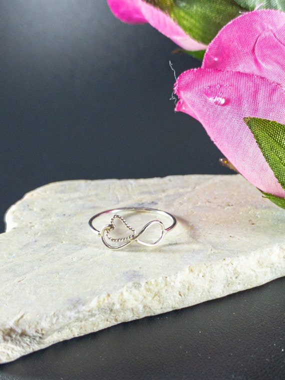 Dainty Elegant Sterling Silver Ring With Heart and Infinity Symbol Anniversary Gifts for Her Etsy Canada