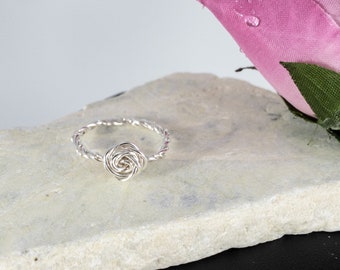 Sterling Silver Twisted Band Rosette Ring, Anniversary Gifts, Gifts For Her