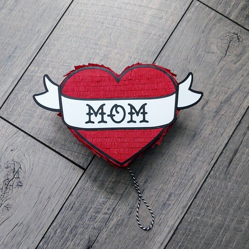 Mini Heart Pull String Piñata Traditional Heart Tattoo Anniversary Just ...
