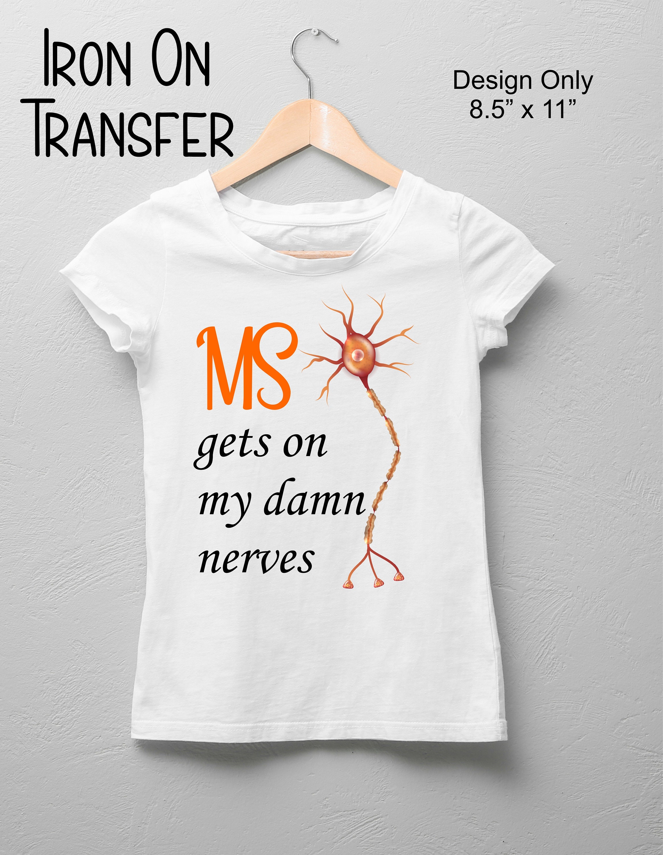 MS Gets On My Nerves SVG JPG Iron On Transfer Shirt Etsy