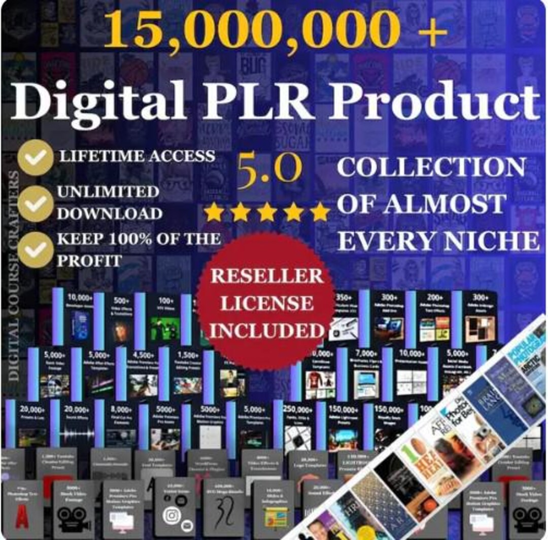 20 Million Digital Products Bundle 3000GB | MRR PLR Resell Rights ...