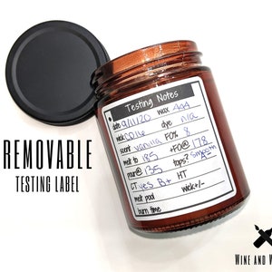 Candle Maker REMOVABLE testing labels | 2"+ square round wick testing labels | Chandler Tool | Workbook | Candle Notes | Fragrance Journal